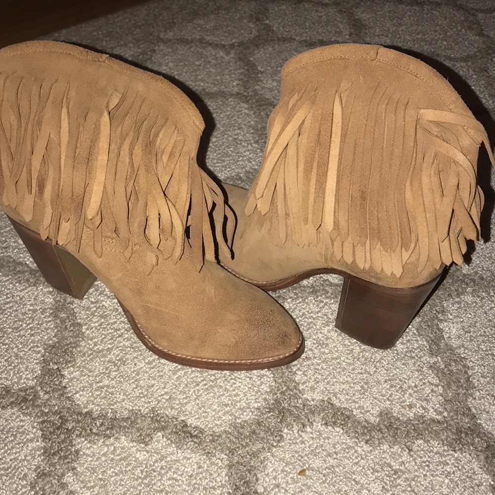 Frye fringed booties